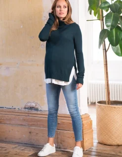Outlet Seraphine Morrigan | Forest Green 2 in 1 Maternity & Nursing Sweater