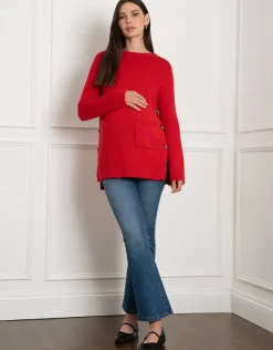 Sale Seraphine Naxos | Crew Neck Maternity & Nursing Knit Sweater