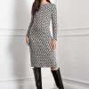 Sale Seraphine Nigella | Geo Jacquard Knit Maternity & Nursing Dress
