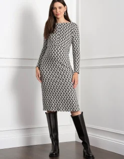 Sale Seraphine Nigella | Geo Jacquard Knit Maternity & Nursing Dress