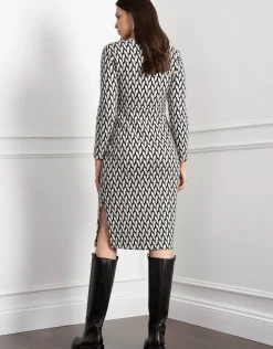 Sale Seraphine Nigella | Geo Jacquard Knit Maternity & Nursing Dress