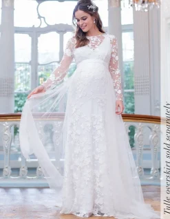 Store Seraphine Orphelia | Long Sleeve Lace Maternity Wedding Dress