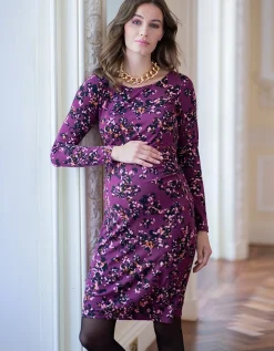 Best Seraphine Padme | Purple Print Jersey Bodycon Maternity Dress