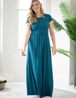 Cheap Seraphine Peachey | Maternity & Nursing Short Sleeve Maxi Dress - Teal