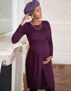 Sale Seraphine Peachey |  Stretch Jersey Maternity & Nursing Dress