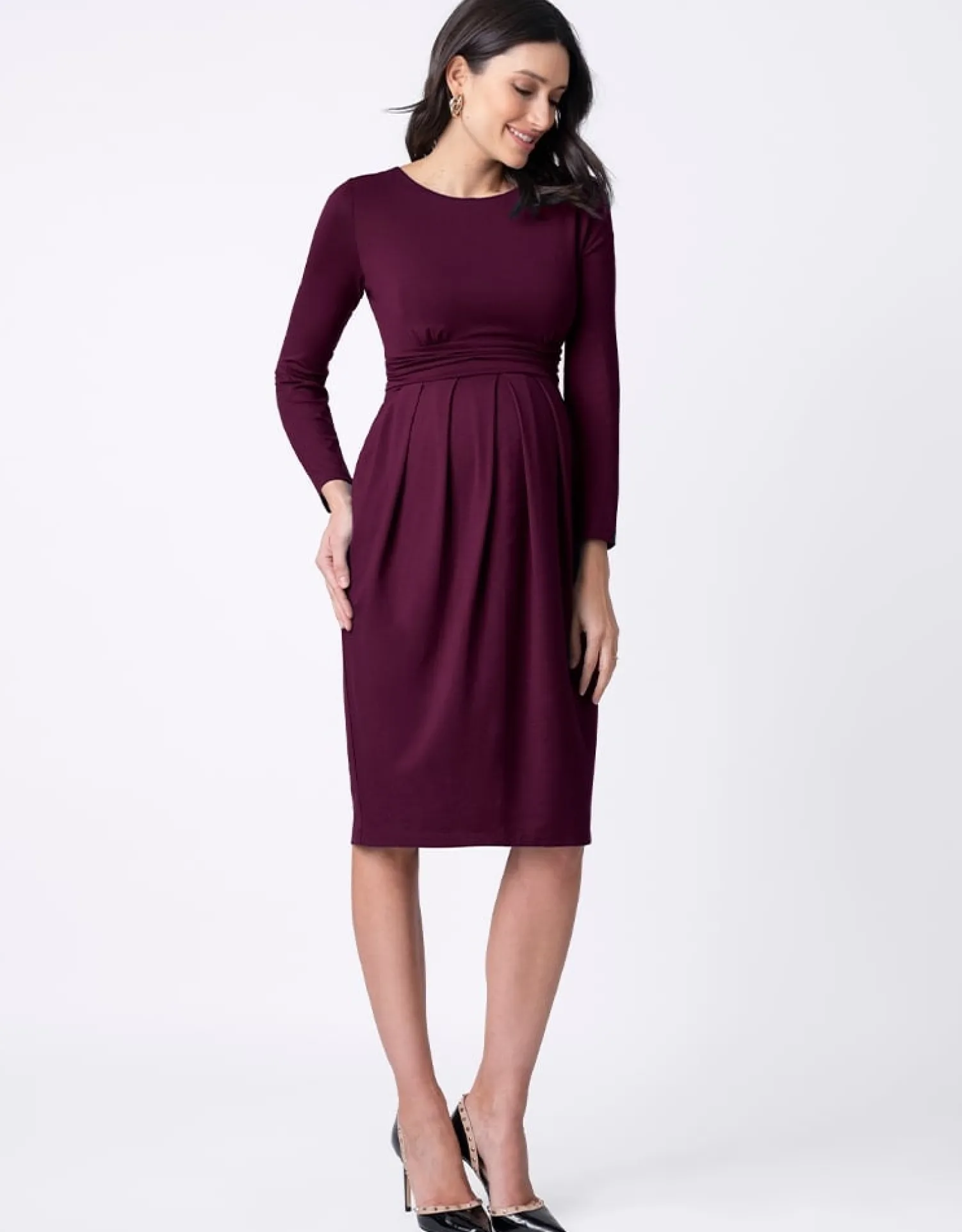 Sale Seraphine Peachey | Stretch Jersey Maternity & Nursing Dress
