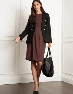 Sale Seraphine Peche | Pleat Detail Maternity & Nursing Dress