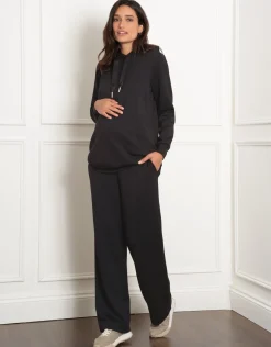 Clearance Seraphine Perdita | Modal Blend Black Maternity & Nursing Hoodie
