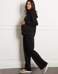 Clearance Seraphine Perdita | Modal Blend Black Maternity & Nursing Hoodie