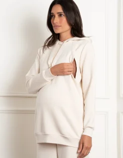 New Seraphine Perdita | Modal Blend Cream Maternity & Nursing Hoodie