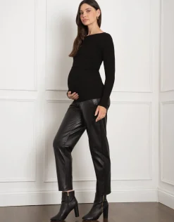 Best Seraphine Quartz | Rib Knit Crew Neck Maternity & Nursing Top