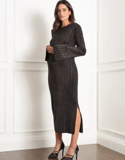 Best Sale Seraphine Quentin | Metallic Thread Knit Maternity Dress