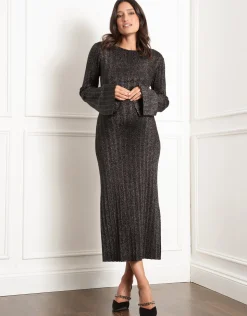 Best Sale Seraphine Quentin | Metallic Thread Knit Maternity Dress
