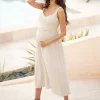 Cheap Seraphine Reign | Midi-Length Maternity-To-Nursing Dress With Crochet-Look Top