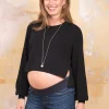 Fashion Seraphine Ren | Black Maternity & Nursing Sweater