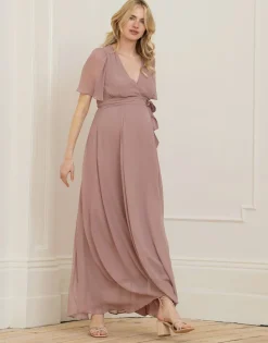 Sale Seraphine Renae | Mauve Maxi Maternity & Nursing Wrap Dress