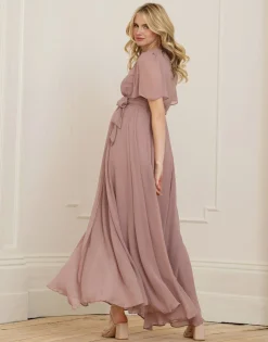 Sale Seraphine Renae | Mauve Maxi Maternity & Nursing Wrap Dress