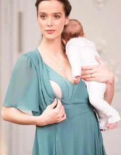 Cheap Seraphine Renae | Sage Green Maxi Maternity & Nursing Wrap Dress