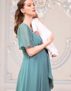 Cheap Seraphine Renae | Sage Green Maxi Maternity & Nursing Wrap Dress