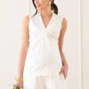 Cheap Seraphine Rhylee | Woven Crepe Sleeveless Twist Front Top