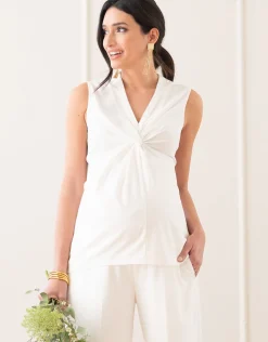 Cheap Seraphine Rhylee | Woven Crepe Sleeveless Twist Front Top