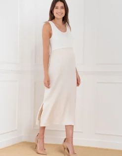 Fashion Seraphine Roma | Maternity-To-Nursing Slip Dress With Cardigan
