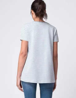 Best Seraphine Ruth | Blue & White Stripe Maternity & Nursing Tee