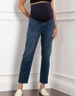 Hot Seraphine Ryder | Organic Tapered Frayed Hem Maternity Jeans