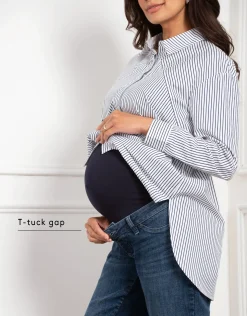 Hot Seraphine Ryder | Organic Tapered Frayed Hem Maternity Jeans