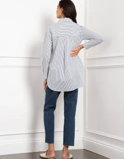 Outlet Seraphine Sakura | Pinstripe Maternity & Nursing Shirt