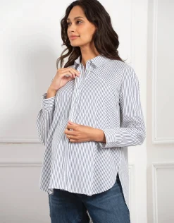 Outlet Seraphine Sakura | Pinstripe Maternity & Nursing Shirt
