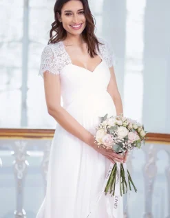 Best Sale Seraphine Santonia | Ivory Silk & Lace Maternity Wedding Gown