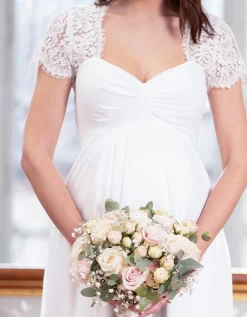 Best Sale Seraphine Santonia | Ivory Silk & Lace Maternity Wedding Gown