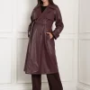 Clearance Seraphine Shakira | Vegan Leather Belted Maternity Trench Coat