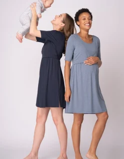 Best Seraphine Sia | Stretch Jersey Maternity & Nursing Nighties u2013 Twin Pack