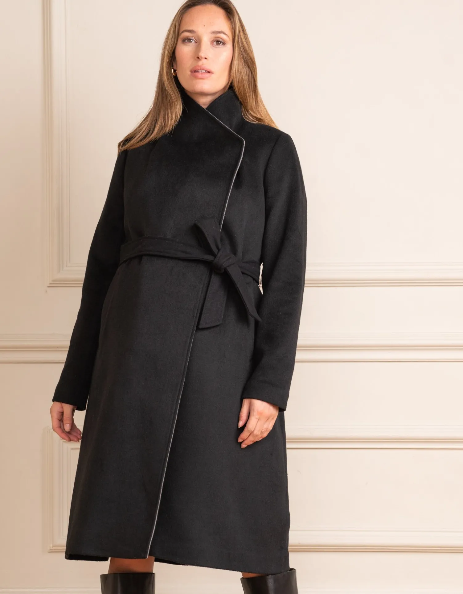 New Seraphine Sierra | Wool Blend Wrap Maternity Coat