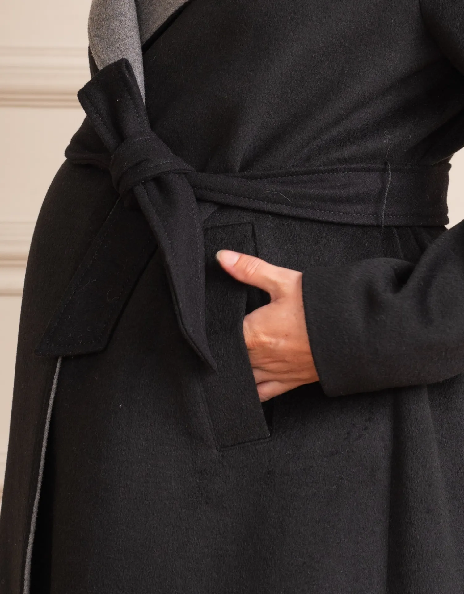 New Seraphine Sierra | Wool Blend Wrap Maternity Coat