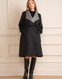 New Seraphine Sierra | Wool Blend Wrap Maternity Coat