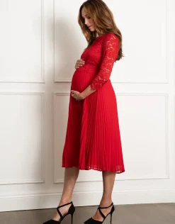 Fashion Seraphine Sinatra | Lace Top and Pleated Maternity & Nursing Skirt Dress