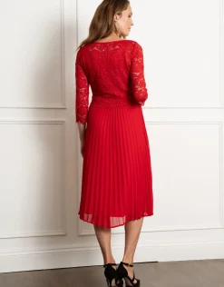 Fashion Seraphine Sinatra | Lace Top and Pleated Maternity & Nursing Skirt Dress