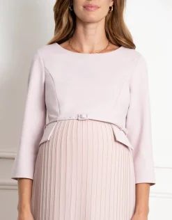 Shop Seraphine Sophiana | Pleated Skirt Maternity & Nursing Dress with Belt