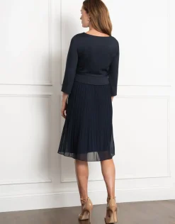Hot Seraphine Sophina | Pleated Skirt Maternity & Nursing Dress with Belt