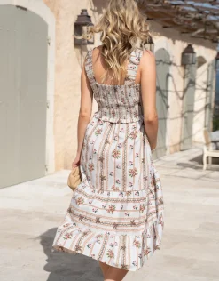 Clearance Seraphine Soren | Cotton Strappy Midi Maternity-To-Nursing  Dress
