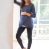 Discount Seraphine Sybil | Blue Cotton Blend Maternity & Nursing Sweatshirt