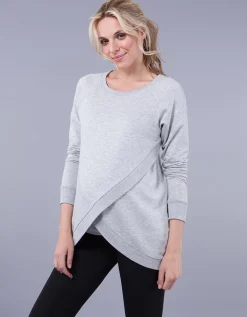 Best Seraphine Sybil | Grey Cotton Blend Maternity & Nursing Sweatshirt