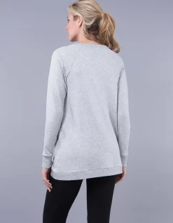 Best Seraphine Sybil | Grey Cotton Blend Maternity & Nursing Sweatshirt