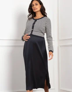 New Seraphine Symone | Scalloped Nursing Cardigan with Maternity Woven Skirt