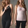 Best Seraphine Tali | Twin Pack Bamboo Maternity & Nursing Vests - Black & Blush