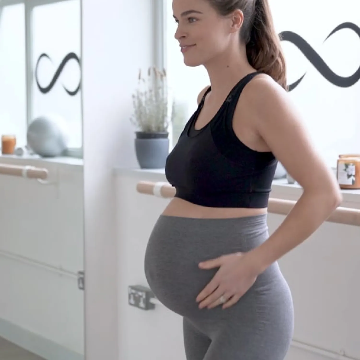 Hot Seraphine Tammy | Grey Bamboo Maternity Leggings