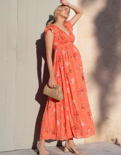 Discount Seraphine Tanya | Flutter Sleeve Maxi Wrap Maternity Dress